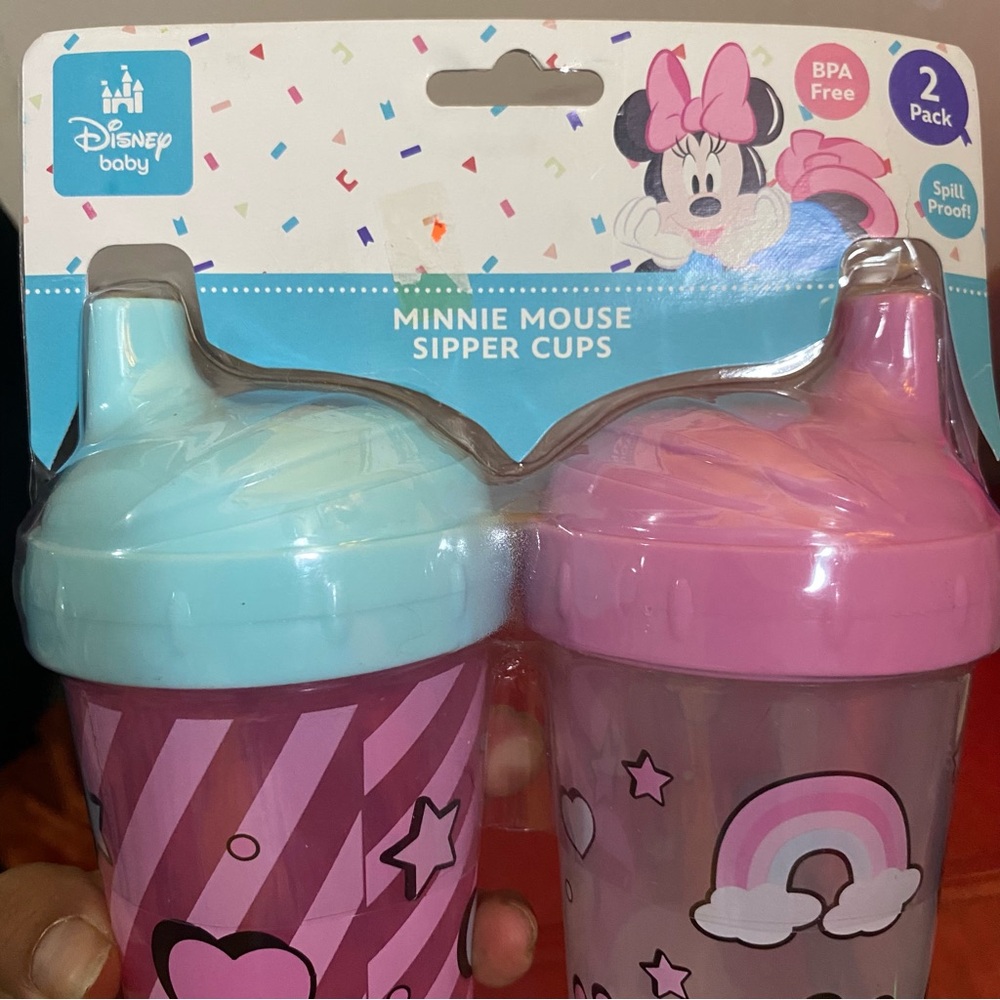 Disney Minnie Mouse Pink and Light Blue Sipper Cups - 2 Pack
